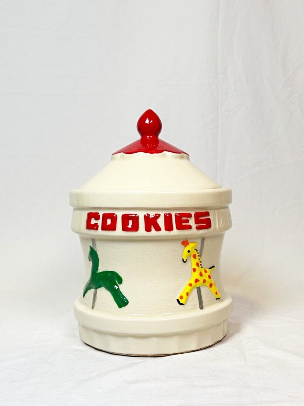 Vintage 1940s American Bisque Carnival Carousel Shawnee Cookie Jar USA